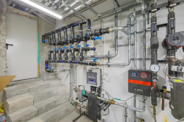 Technikraum mit Erdwärmeleitungen der Immobilie: Investieren, wo die Stadt pulsiert – Multi-Use-Immobilie mit Top-Sanierungstandard (Foto)